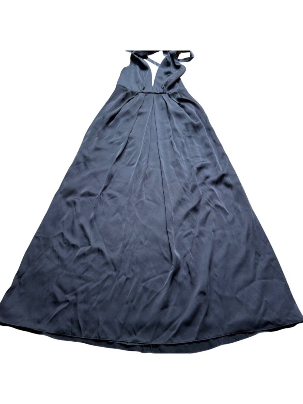 Jill Jill Stuart Size 6 Black Plunge V-Neck Halter Tie Formal Evening Maxi Dress